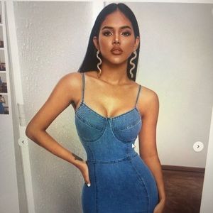 Shein denim bustier dress